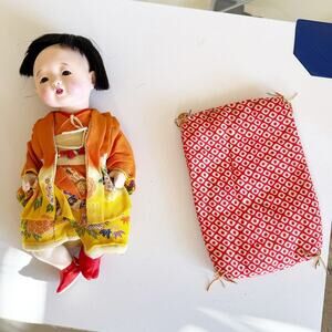 Vintage 1939 Japanese Ichimatsu doll Ichimatsu Ningyō presented to John C. Isham